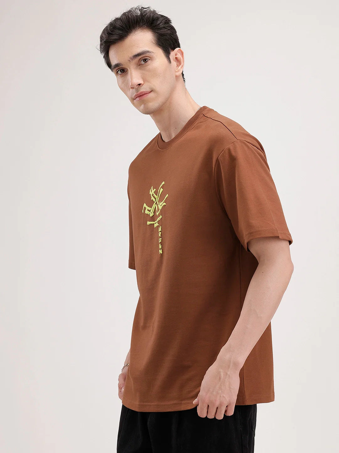 Oversized Back Printed T-Shirt | Brown