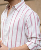 Pink & Natural Stripe Shirt