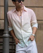Multicolour Lightweight Ombre Shirt 100% Cotton