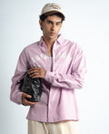 Pastel Pink Structured Printed Shirt
