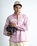 Pastel Pink Structured Printed Shirt