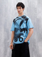 Wrogn Men’s Oversized Graphic Printed T-Shirt | Blue