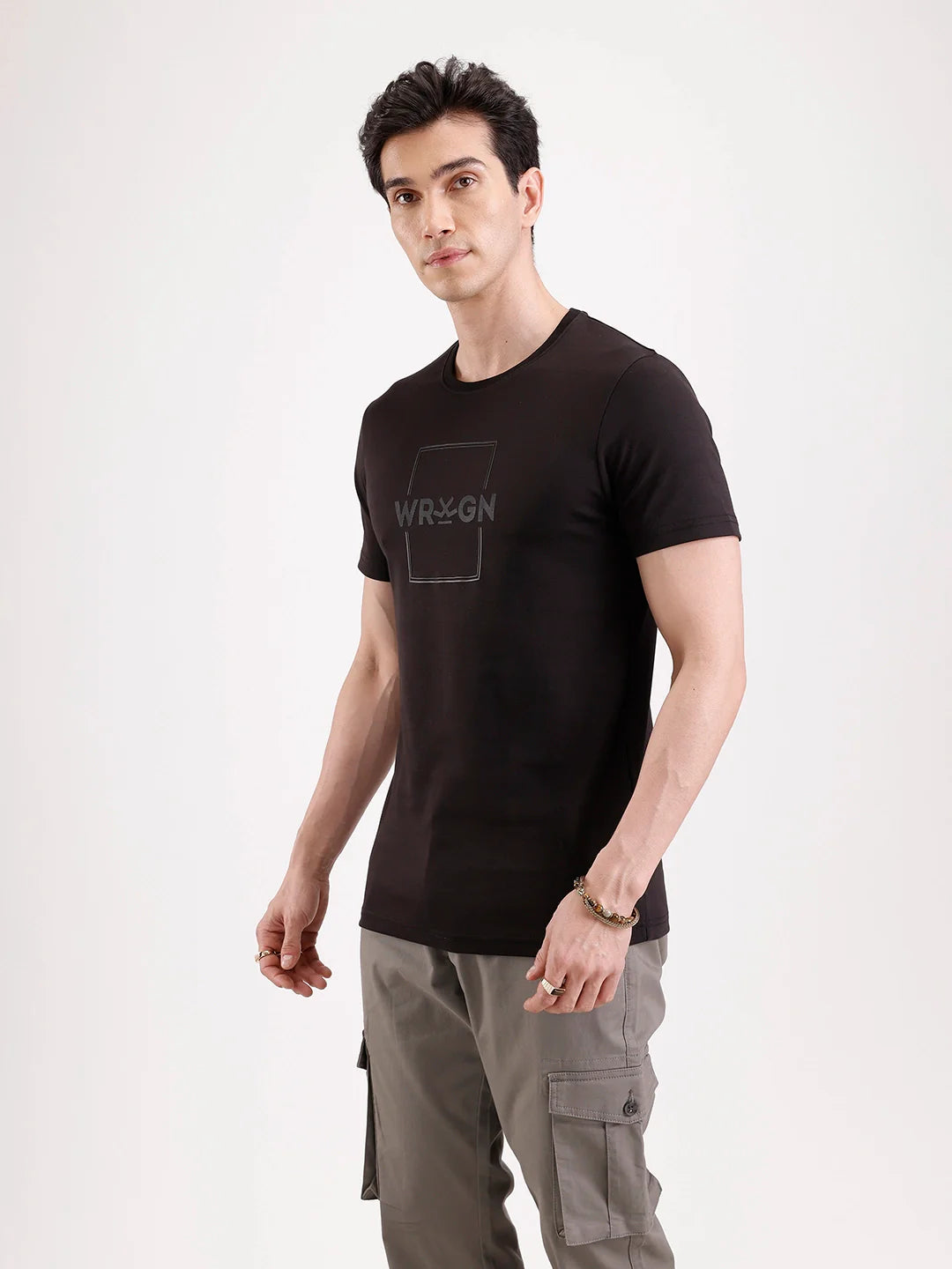 Solid HD Printed T-Shirt   |  Black