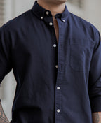 Navy Oxford Shirt 100% Cotton