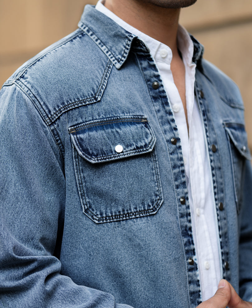Mid Blue Denim Shirt