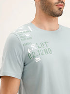 Slim Fit Placement Printed T-Shirt | Grey