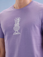 Slim Fit Classic Embroidered T-Shirt  | Purple