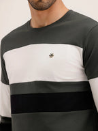 Slim Fit Cut & Sew Long Sleeved T-Shirt | Olive