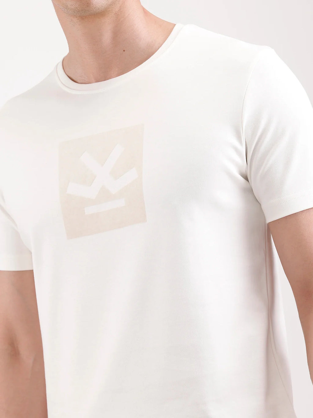 Classic Half Sleeve Printed T-Shirt   |  Off White