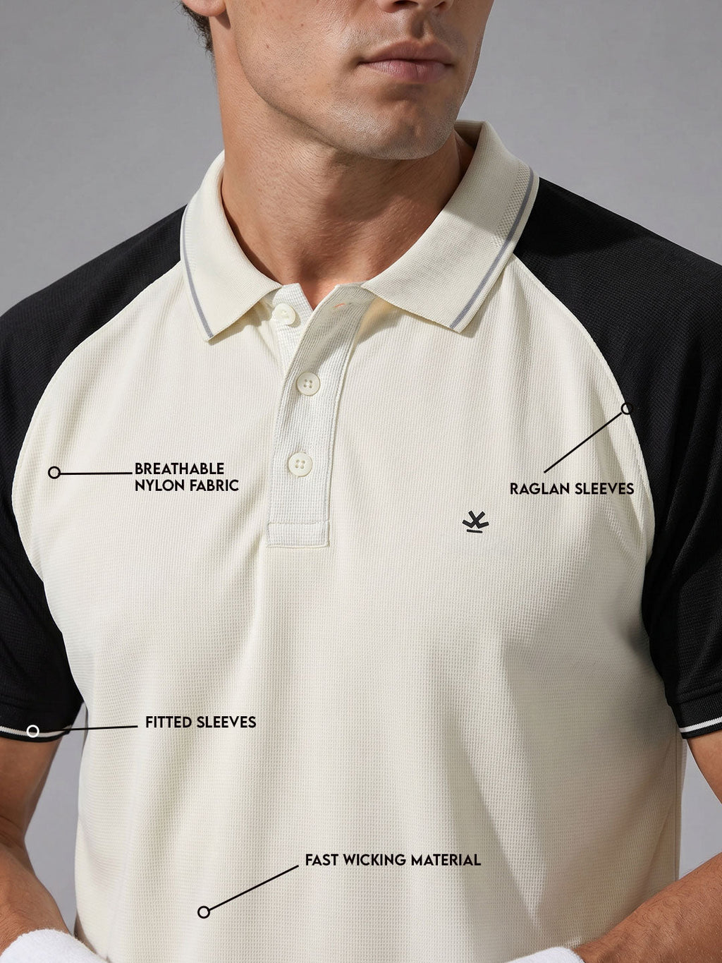 Colourblocked Nylon Polo | Active |  White