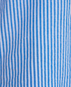 Blue Seersucker Embroidery Stripe Shirt 100% Cotton