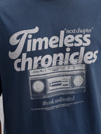 Retro Radio Grpahic Pritned Oversized Fit Tshirt | Blue