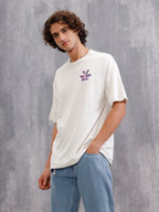Bizarre Elements Inspired Look Deep Inside Eyeball Back Print Crew Neck T-Shirt  | Off White