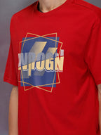 Men’s pop graphic red cotton T-shirt | Red