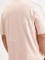 Oversized Placement Printed T-Shirt | Pink