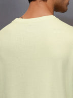 Solid Textured Regular Fit T-Shirt   |  Light Green