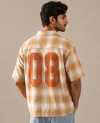 Beige Structured Checks Shirt