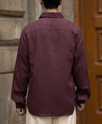 Wine Printed Linen Shirt