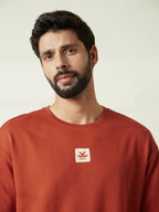 Heavy GSM Back Print T-Shirt | Rust