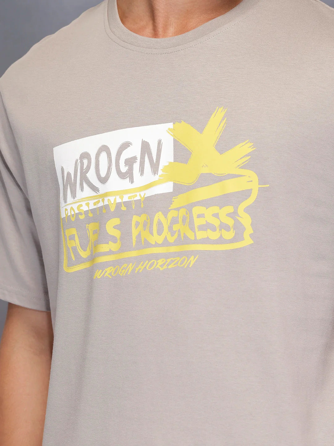 Men’sregular fit printed t-shirt | Grey