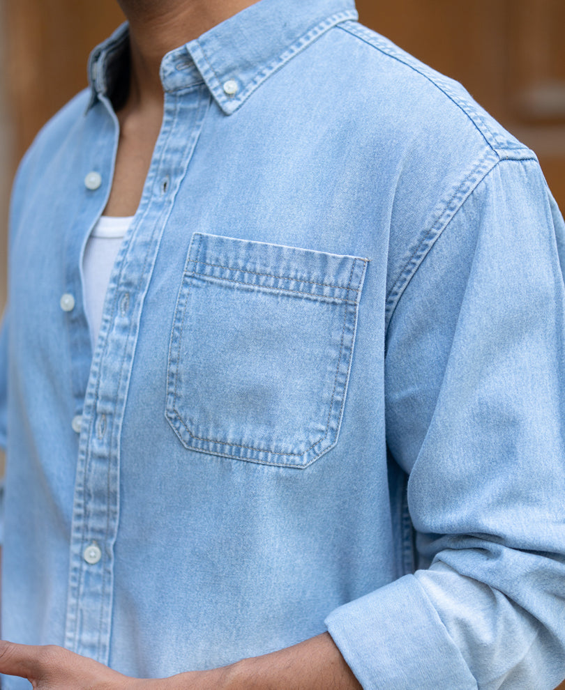 Light Blue Ombre Denim Shirt