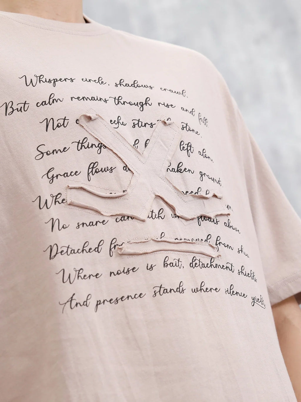 Printed Logo Oversized T-Shirt | Beige