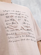Printed Logo Oversized T-Shirt | Beige