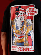 Oversized ramen graphic T-shirt | Black
