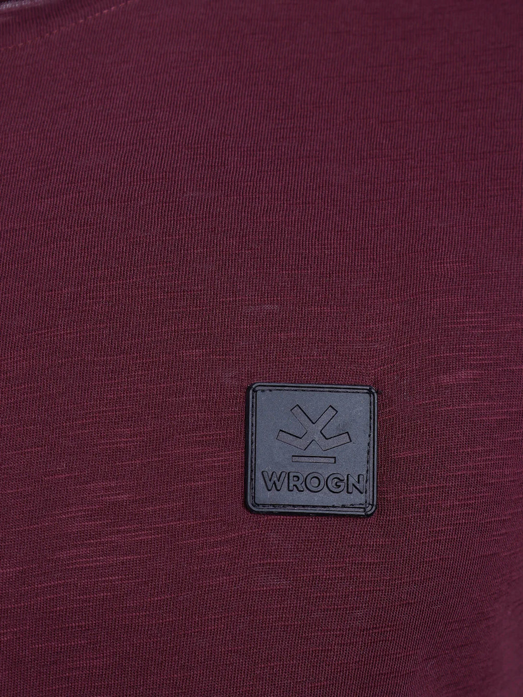 Slub Cotton Slim Fit Tee | Maroon