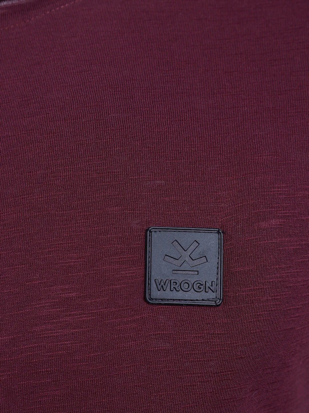 Slub Cotton Slim Fit Tee | Maroon