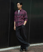 Burgendy Overdyed Checks Shirt