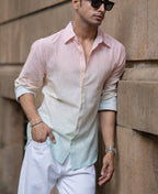 Multicolour Lightweight Ombre Shirt 100% Cotton