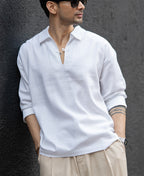 White Lightweight Structured Kurta Shirt 100% Cotton