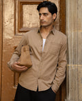 Tan Washed Cotton Shirt