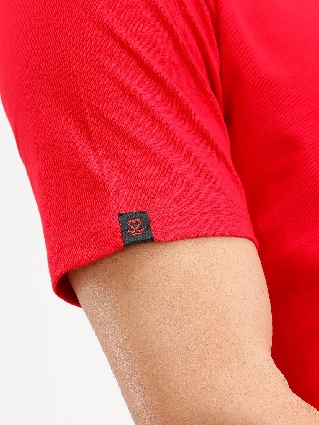 Slim Fit Placement Printed Tee | Red