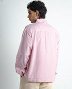 Pink Stripe Printed Shirt 100% Cotton