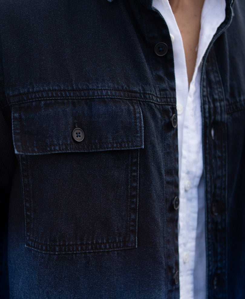 Navy Overdyed Structure Shirt