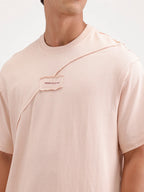 Solid Oversized Cut & Sew T-Shirt | Pink