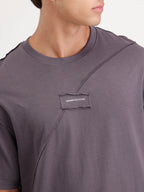 Solid Oversized Cut & Sew T-Shirt | Dark Grey