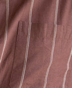 Brown Linen Blend Stripe Shirt