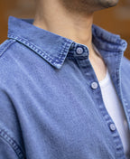 Blue Overdyed Twill Shirt 100% Cotton