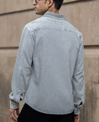 Grey Washed Denim Shirt