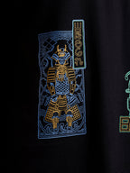 Samurai multi-print oversized T-shirt | Black