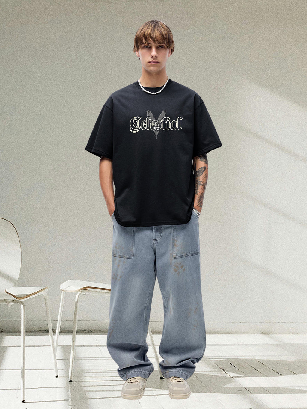 Celestial Men Graphic Printed Oversized T-shirt