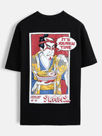 Oversized ramen graphic T-shirt | Black