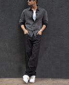Charcoal Black Washed Denim Overshirt