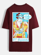 Minimal chest print T-shirt | Maroon