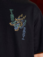 Samurai multi-print oversized T-shirt | Black