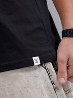 Casual Men Oversized Fit Tee With Graphic | Black