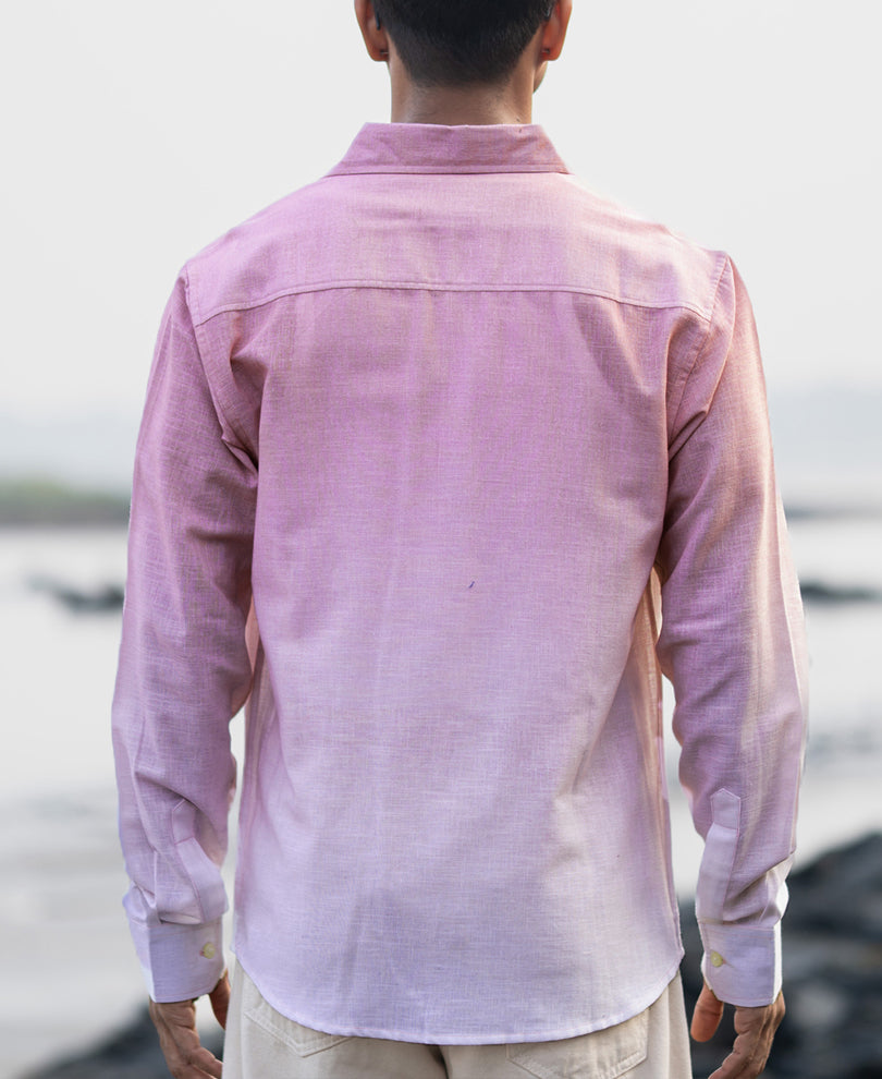 Dusty Pink Lightweight Ombre Shirt 100% Cotton